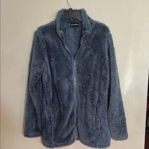 Zenana Outfitters Plush Blue Teddy Jacket